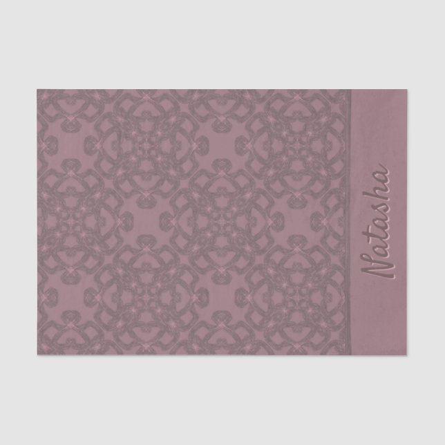 Personalized Dusty Rose Pattern Tissue Paper (Front)