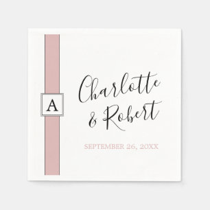 Personalized Dusty Rose Pink Monogram Wedding Napkin