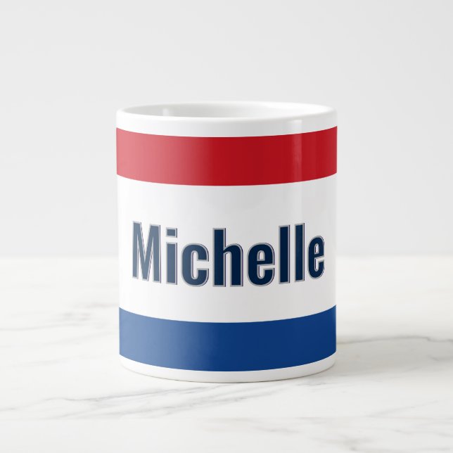 Personalized Dutch Flag Large Coffee Mug (Front)