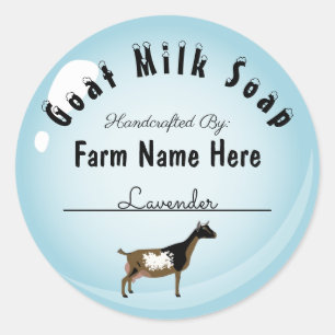 Personalized Dwarf Goat Milk Soap Blue Bubble Classic Round Sticker