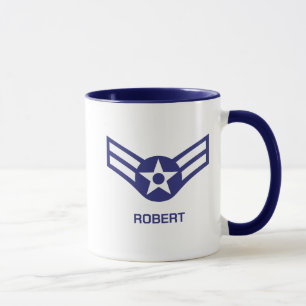 Personalized E-3 Airman 1st Class Rank Air Force Mug