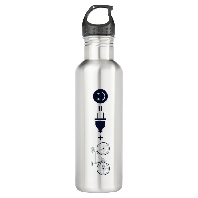 Personalized E Bike Makes Me Happy Cyclist 710 Ml Water Bottle (Front)