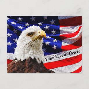 Personalized Eagle and Flag Patriotic Postcards