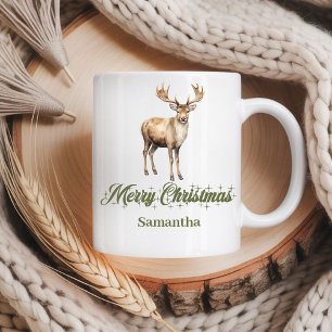 Personalized Earthy Colors Christmas Coffee Mug