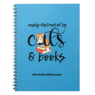 Personalized EASILY DISTRACTED BY CATS AND BOOKS