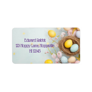 Personalized Easter Basket with Eggs Label