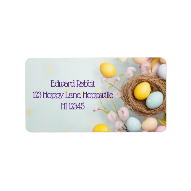 Personalized Easter Basket with Eggs  Label (Front)