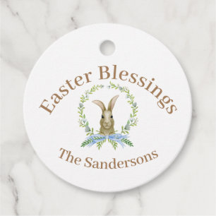 Personalized Easter Blessings Watercolor Rabbit Gi Favour Tags