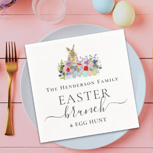 Personalized Easter Brunch and Egg Hunt Bunny Napkin