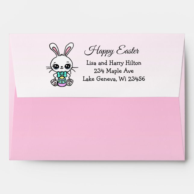 Personalized Easter Bunny and Address Envelope (Back (Top Flap))