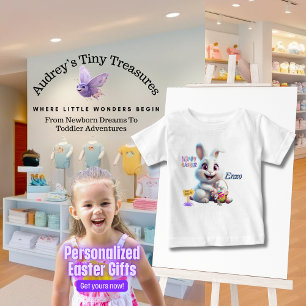 Personalized Easter Bunny Baby T-Shirt