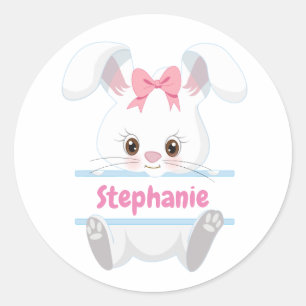 Personalized - Easter Bunny Classic Round Sticker