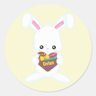 Personalized - Easter Bunny Classic Round Sticker
