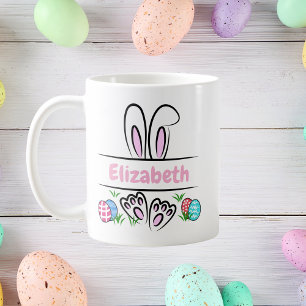 Personalized Easter Bunny Ears Name Coffee Mug