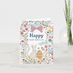 Personalized Easter Bunny, Egg, and Wreath Invitat Invitation