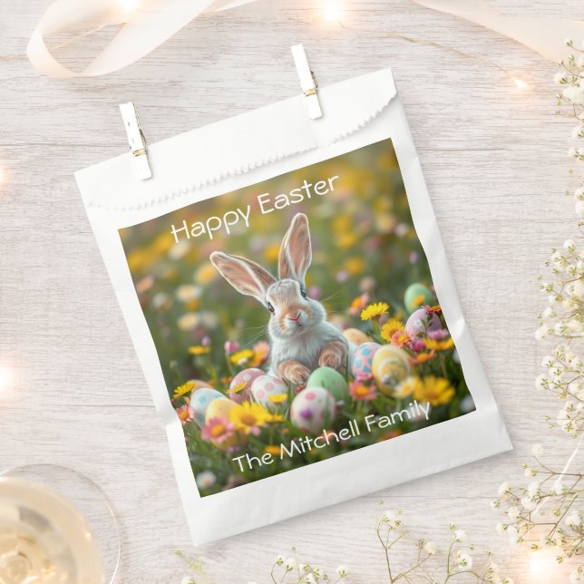 Personalized Easter Bunny  Favour Bag (Clipped)