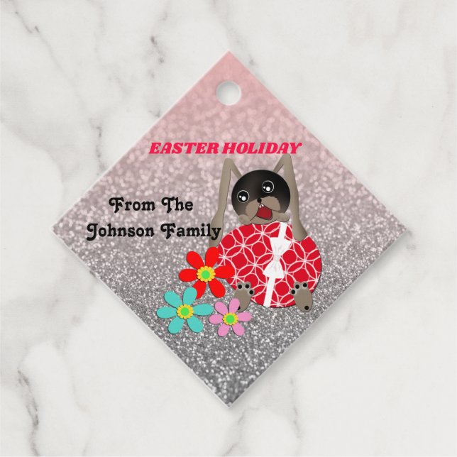 Personalized Easter Bunny Favour Tags (Front)