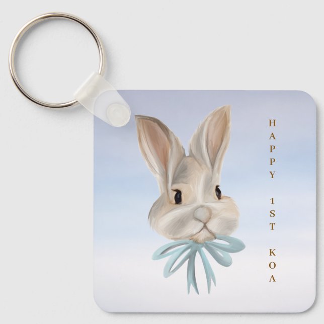 Personalized Easter Bunny Keychain (Front)