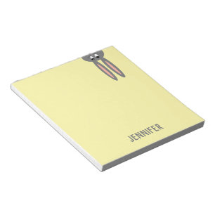 Personalized Easter Bunny Pastel Yellow Kids Notepad
