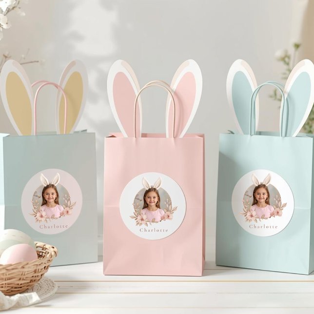 Personalized Easter Bunny Photo Stickers for Kids (Créateur téléchargé)