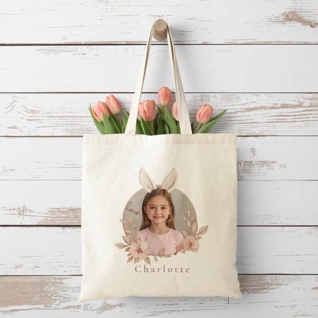 Personalized Easter Bunny Photo Tote Bag  (Créateur téléchargé)