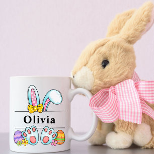 Personalized Easter Bunny Rabbit Girls Coffee Mug