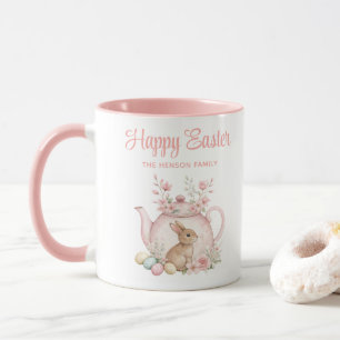 Personalized Easter Bunny Teapot Family  Mug
