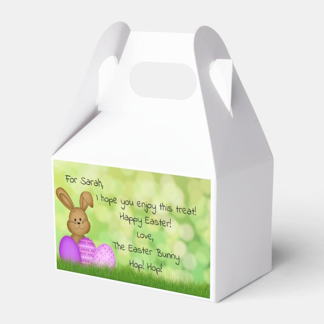 Personalized Easter Bunny to Kids Cute Favor Box (Front Side)