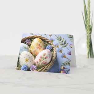 Personalized Easter card with painted eggs