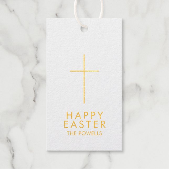 Personalized Easter Cross   Gift Tags (Front)