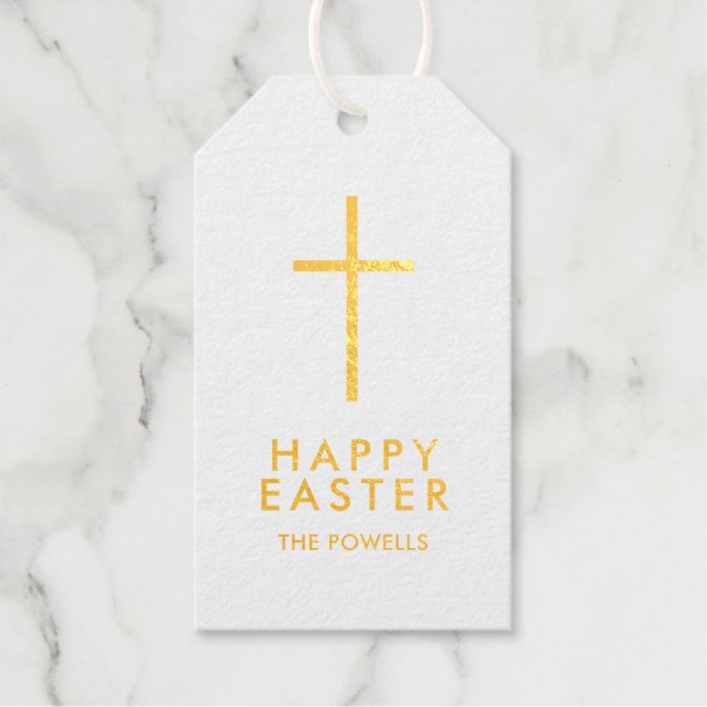 Personalized Easter Cross   Gift Tags (Front)