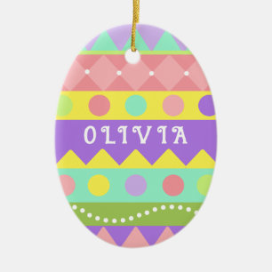 Personalized Easter Egg Ceramic Ornament