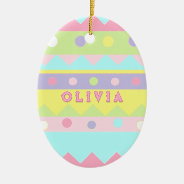 Personalized Easter Egg Ceramic Ornament (Front)