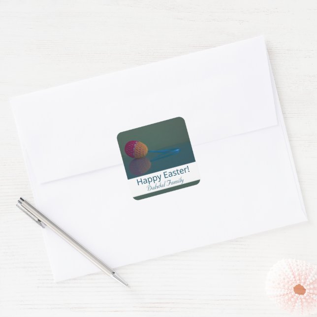 Personalized Easter Egg Holiday Square Sticker  (Envelope)