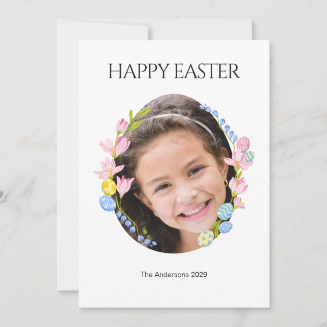Personalized Easter Egg Photo Easter Card (Front)