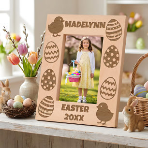 Personalized Easter Eggs & Baby Chicks Etched Frames