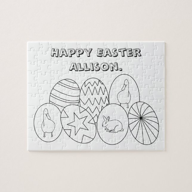 Personalized Easter Eggs to Colour Puzzles (Horizontal)