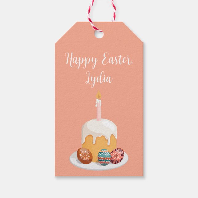 Personalized Easter Gift Tag with Easter Bread (Front)