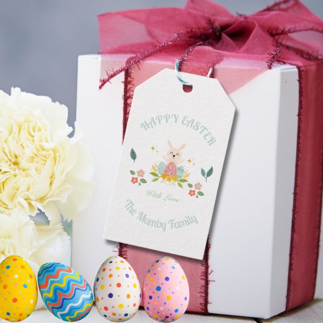 Personalized Easter Holiday Gift Tag (Personalized gift tag with your family name)