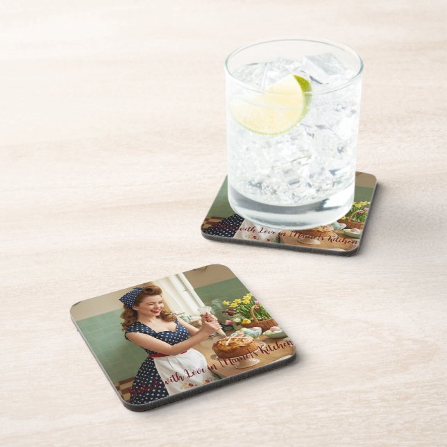 Personalized Easter Pin-Up Kitchen Drink Coaster (Right Side)