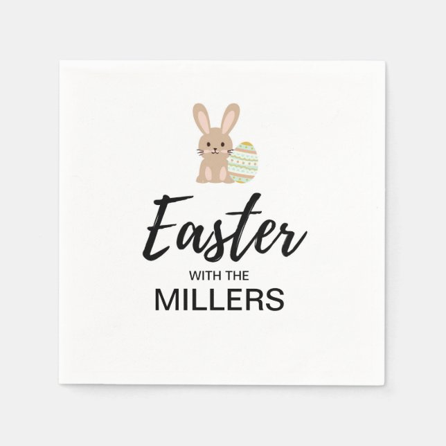 Personalized Easter "with the family" |  Napkin (Front)