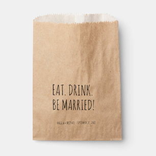 Personalized Eat Drink Be Married Wedding Treat Favour Bag