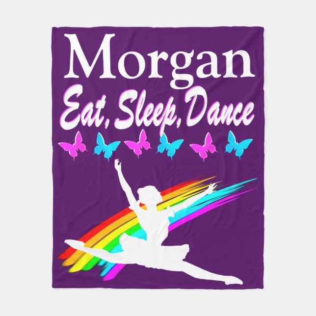 PERSONALIZED EAT, SLEEP, DANCE FLEECE BLANKET (Front)