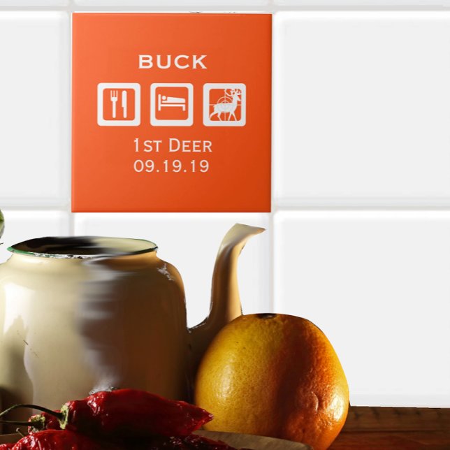 Personalized Eat Sleep Hunt 1st Deer Keepsake Tile (Creator Uploaded)