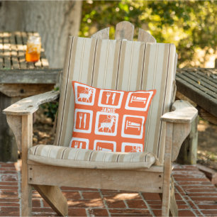 Personalized Eat Sleep Hunt Orange Pillow