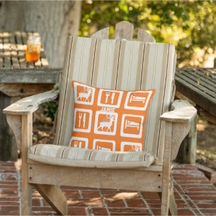 Personalized Eat Sleep Hunt Orange Pillow