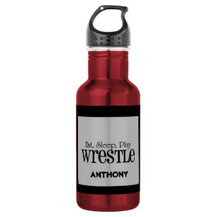 Personalized Eat, Sleep, Play WRESTLE Water Bottle