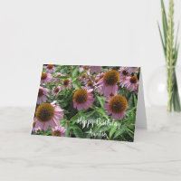 Personalized Echinacea Cone Flowers Happy Birthday
