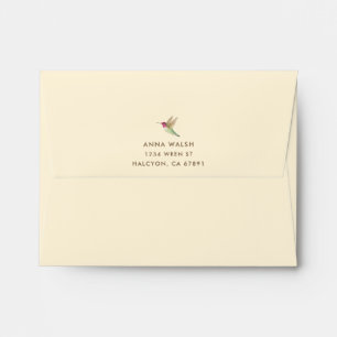 Personalized Ecru Anna's Hummingbird Envelope