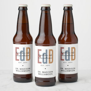 Personalized EdD Doctor Of Education Graduation Beer Bottle Label